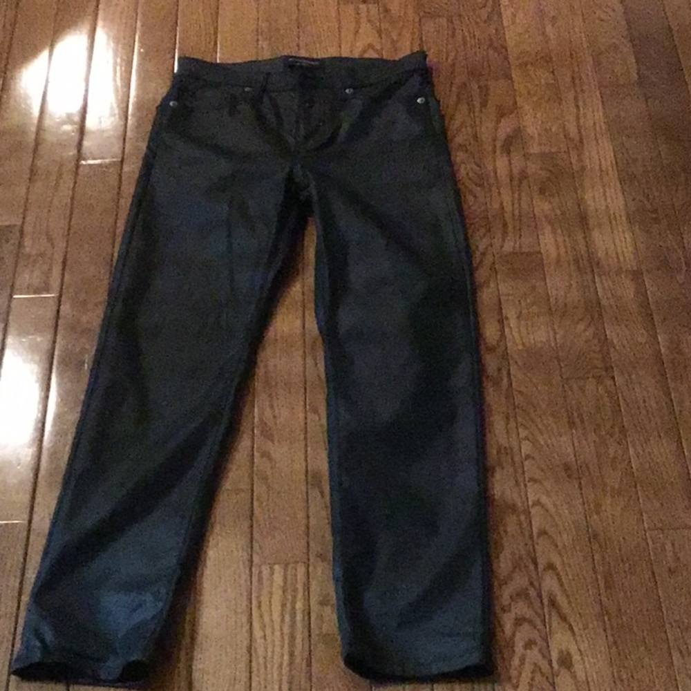 Coated High-rise Slim Pants